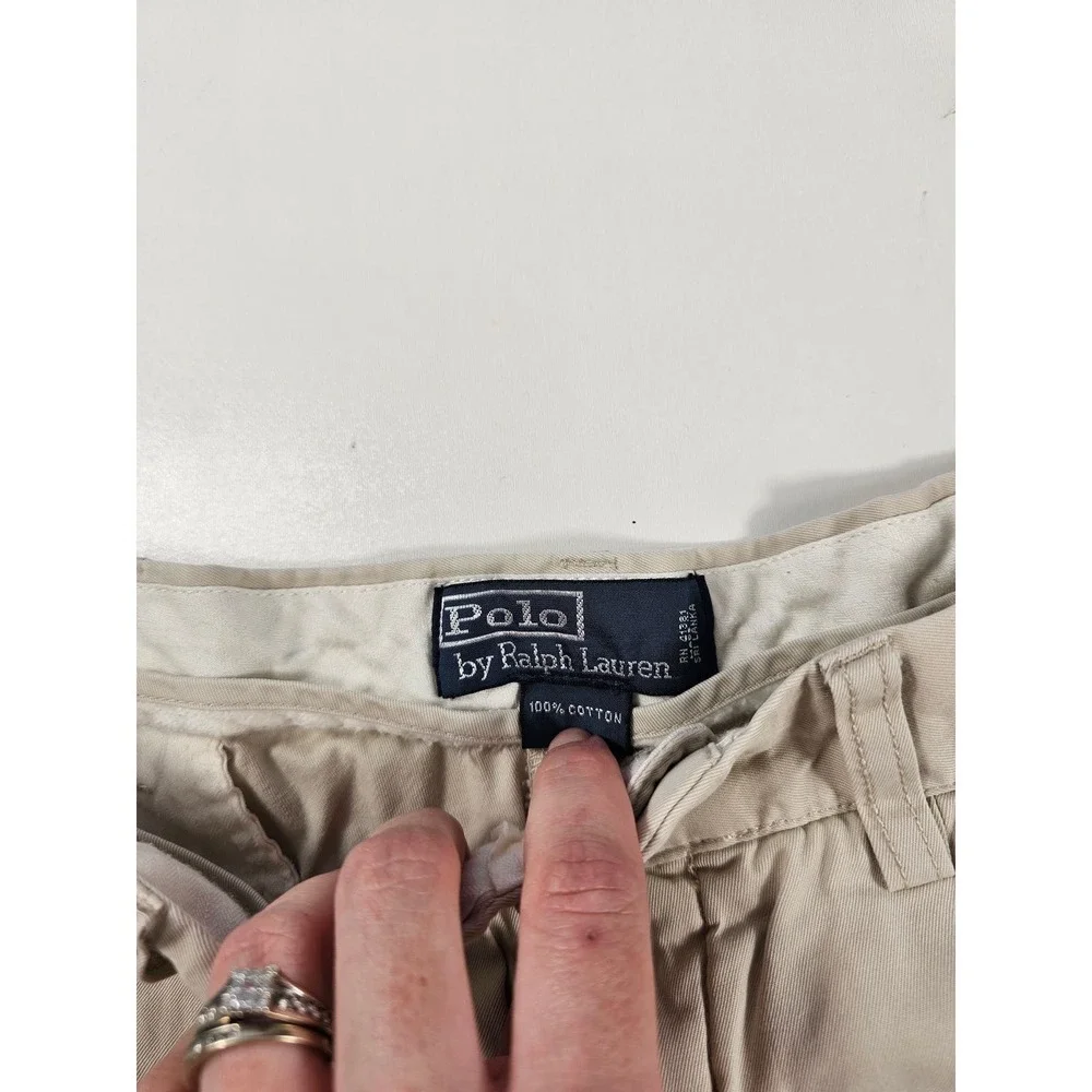 Polo ralph lauren size 38 khaki beige golf shorts casual men's side pockets
